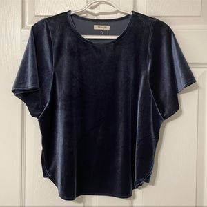 Madewell Blue Velvet Top